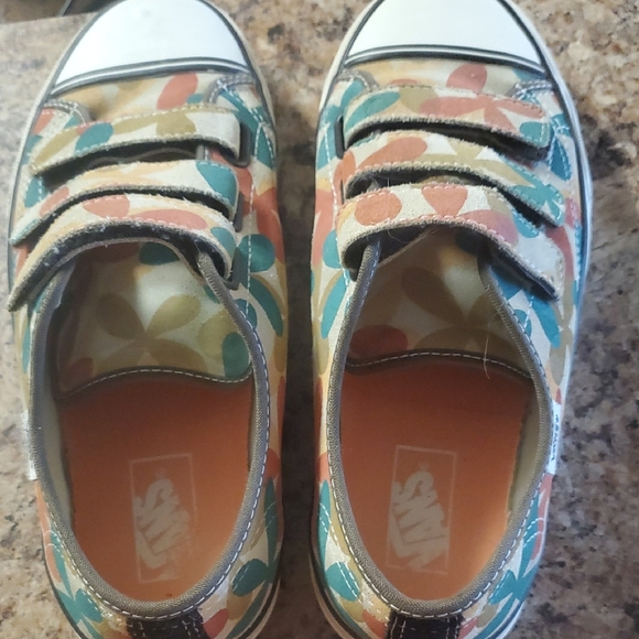 Vans Multicolor Leaf-Print Velcro Sneakers - Picture 3 of 4
